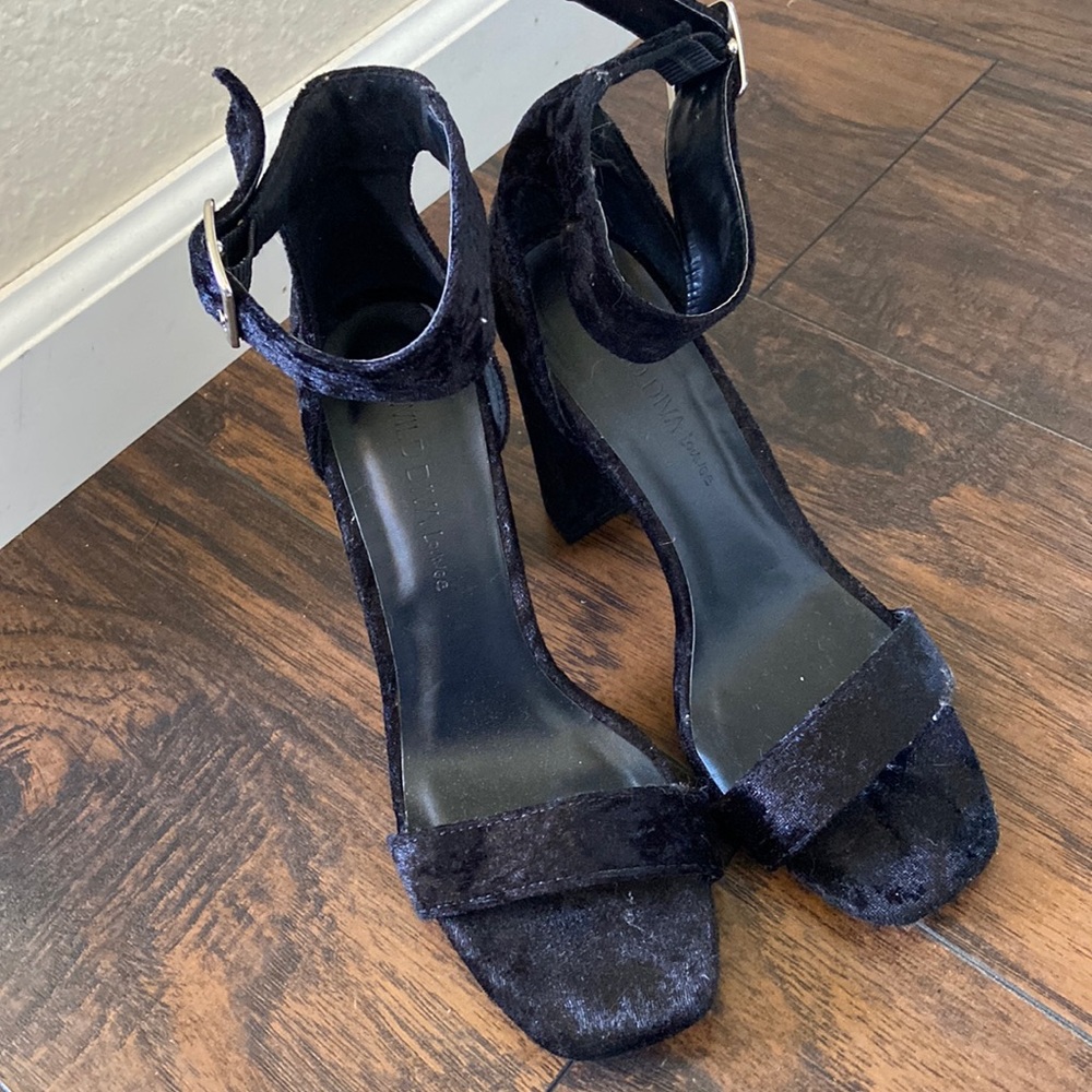 Velvet black heels size 7.5